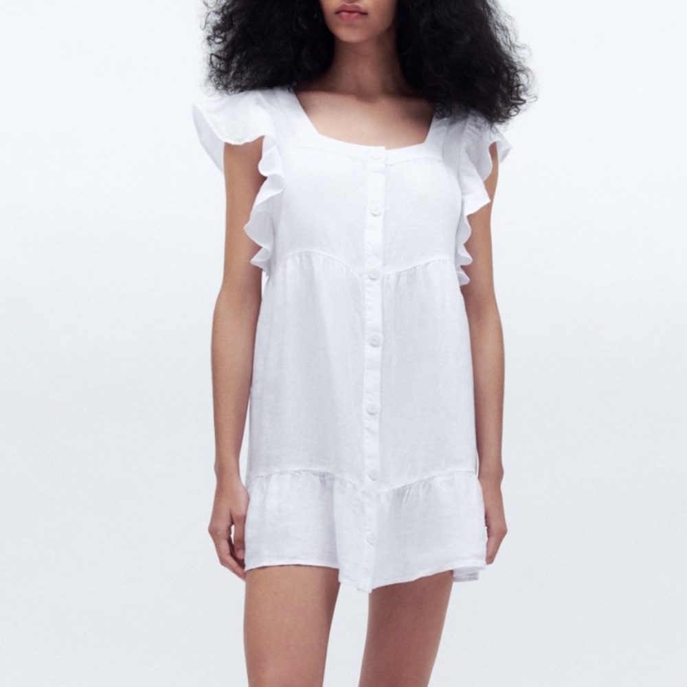 ZARA Tiered Linen Dress